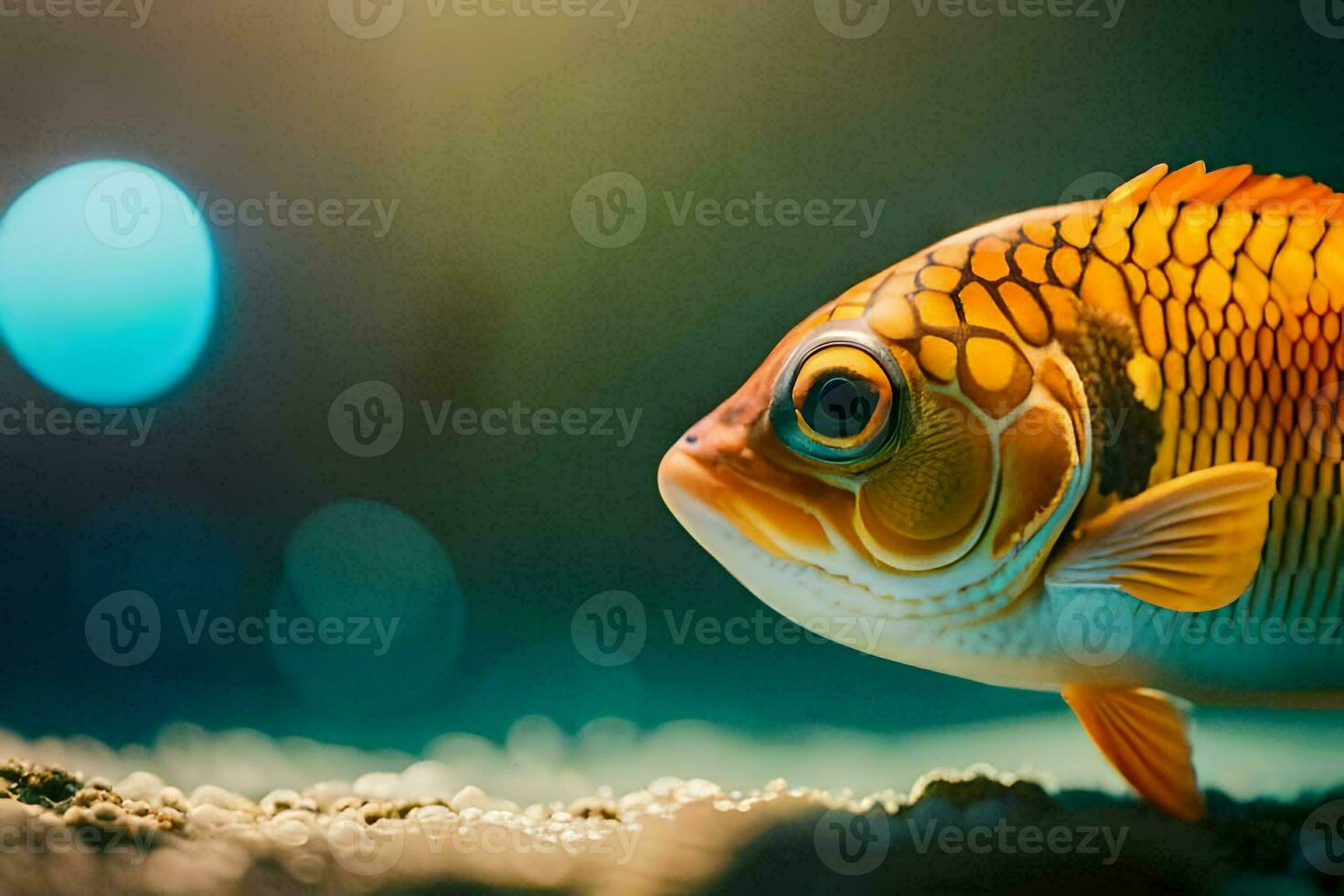 a fish with a yellow and orange body. AI-Generated photo