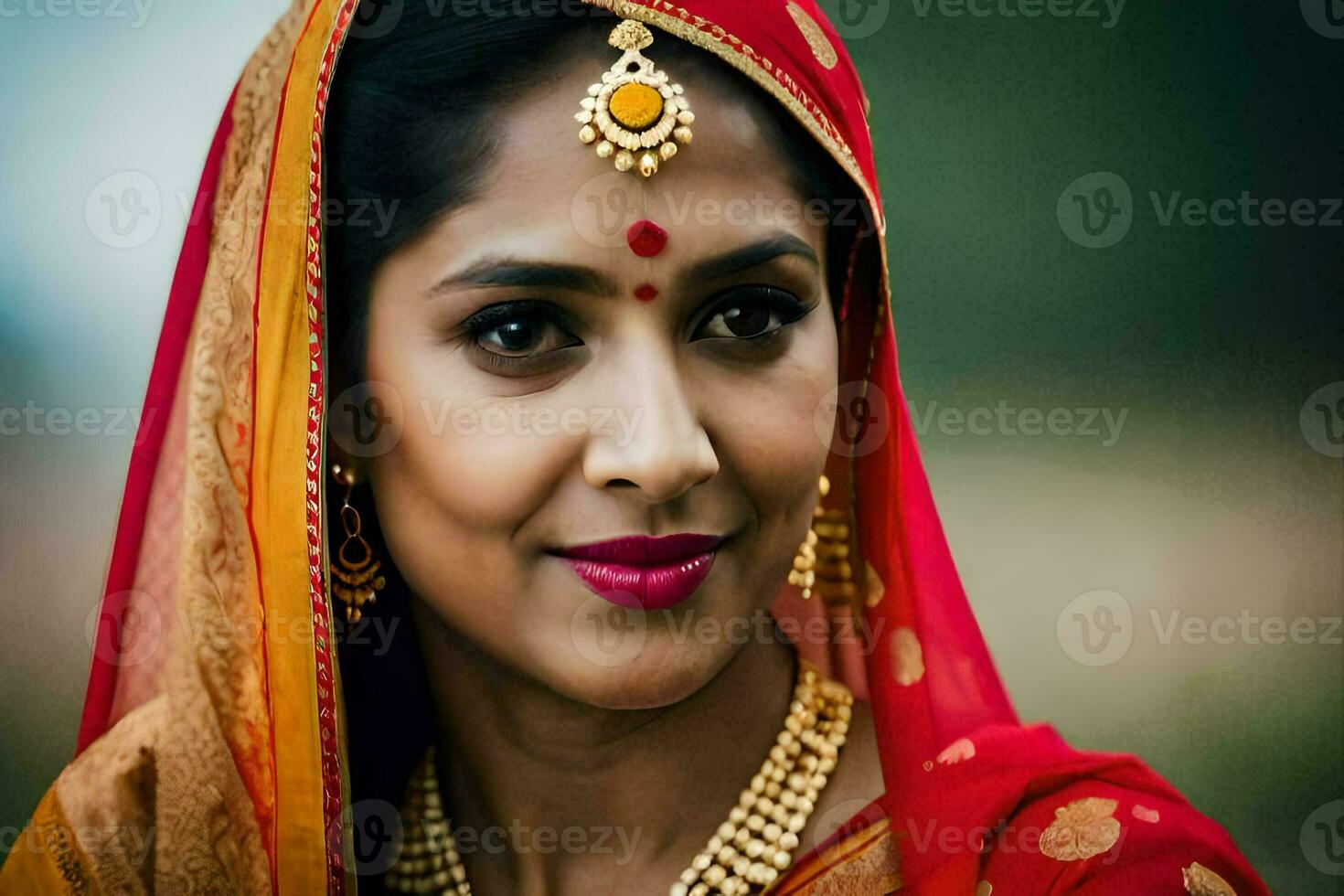 a woman in traditional indian attire. AI-Generated photo