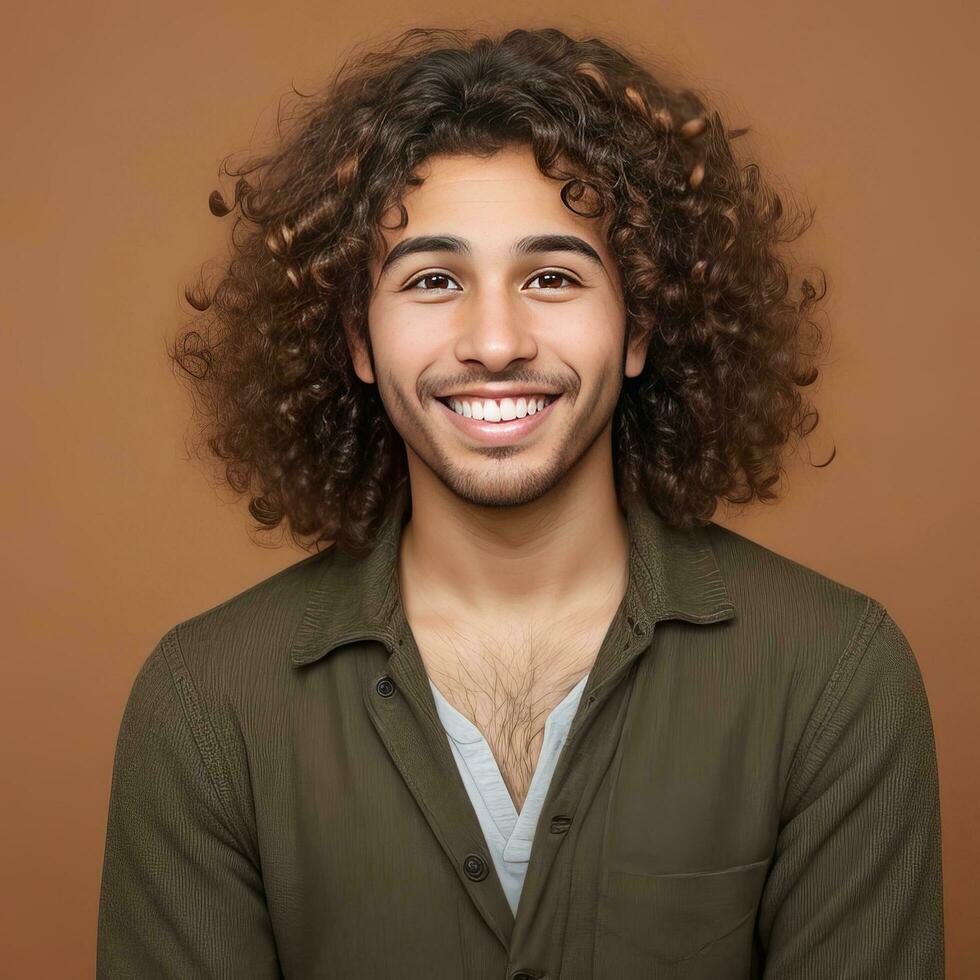 Free Captivating Portrait Photography Stylish Young Man with a Winning Smile, Generative AI photo