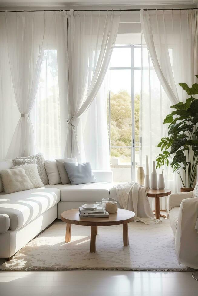 Free Modern Interior living room Design for Your Home Generative AI photo