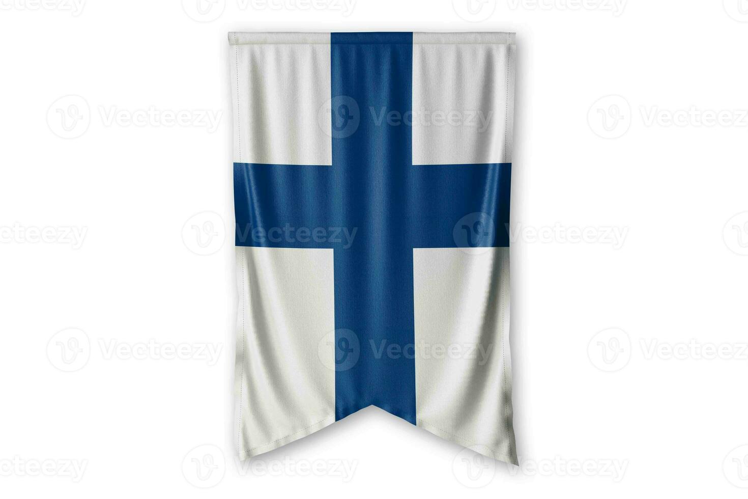 Finland flag and white background. - Image. photo