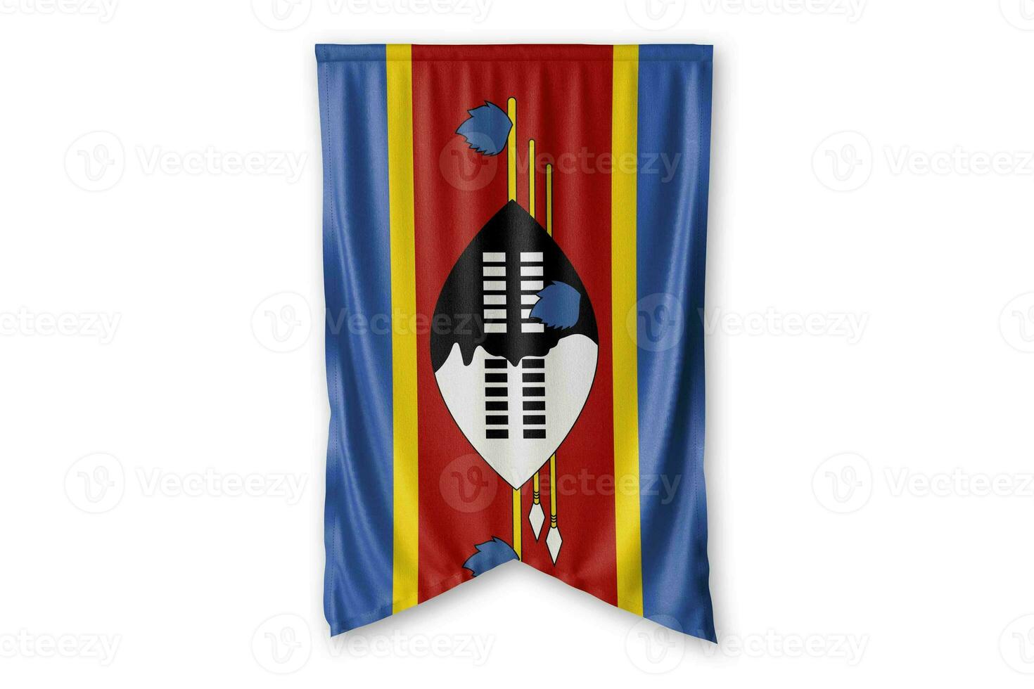 Swazilend flag and white background. - Image. photo