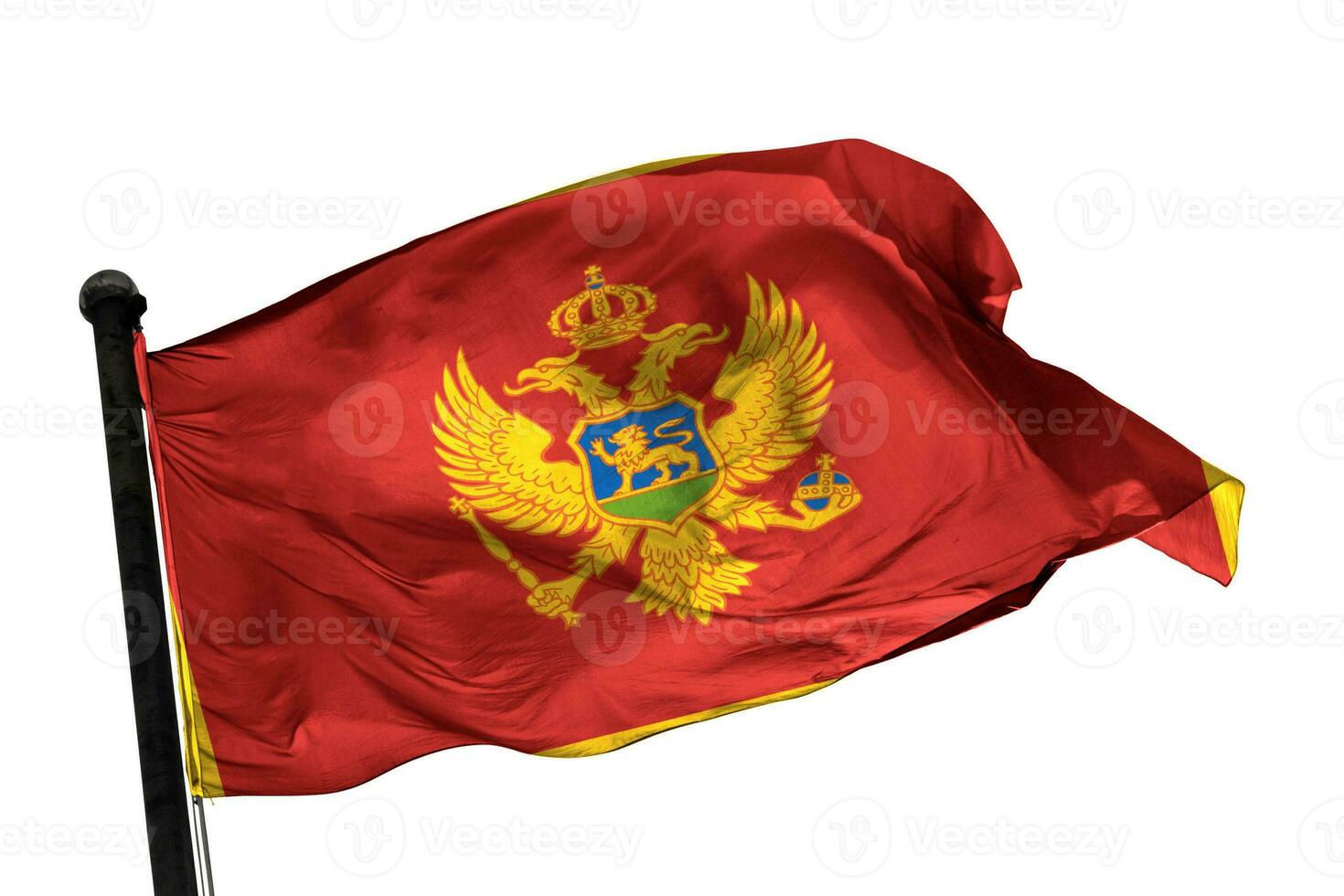 Montenegro flag on a white background. - image. photo