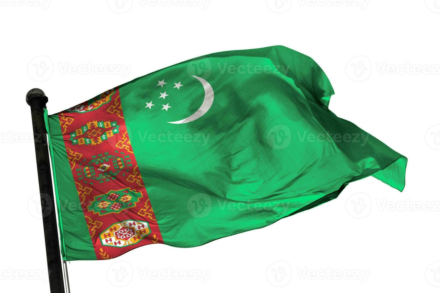 Turkmenistan flag on a white background. - image. photo