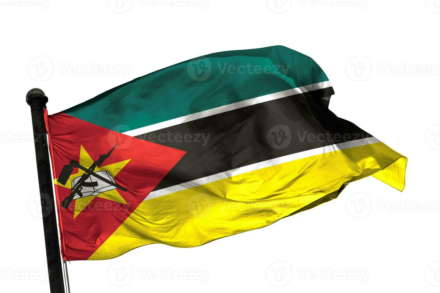Mozambique  flag on a white background. - image. photo