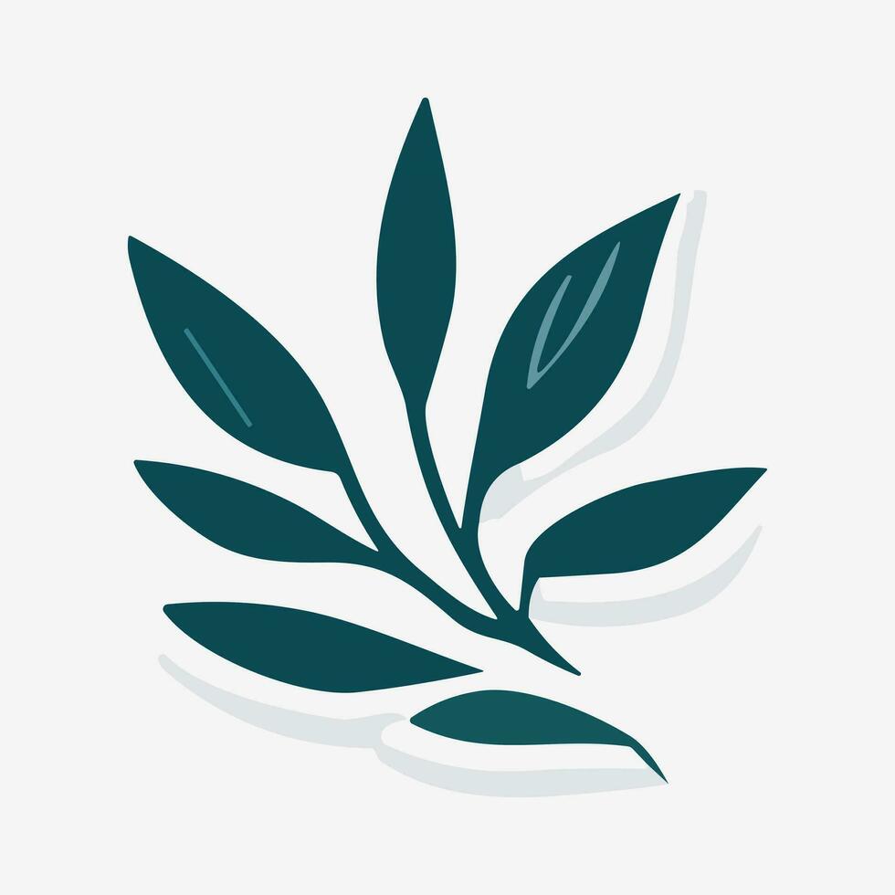 Olive leaf sticker. Outline vector icon for web and mobile