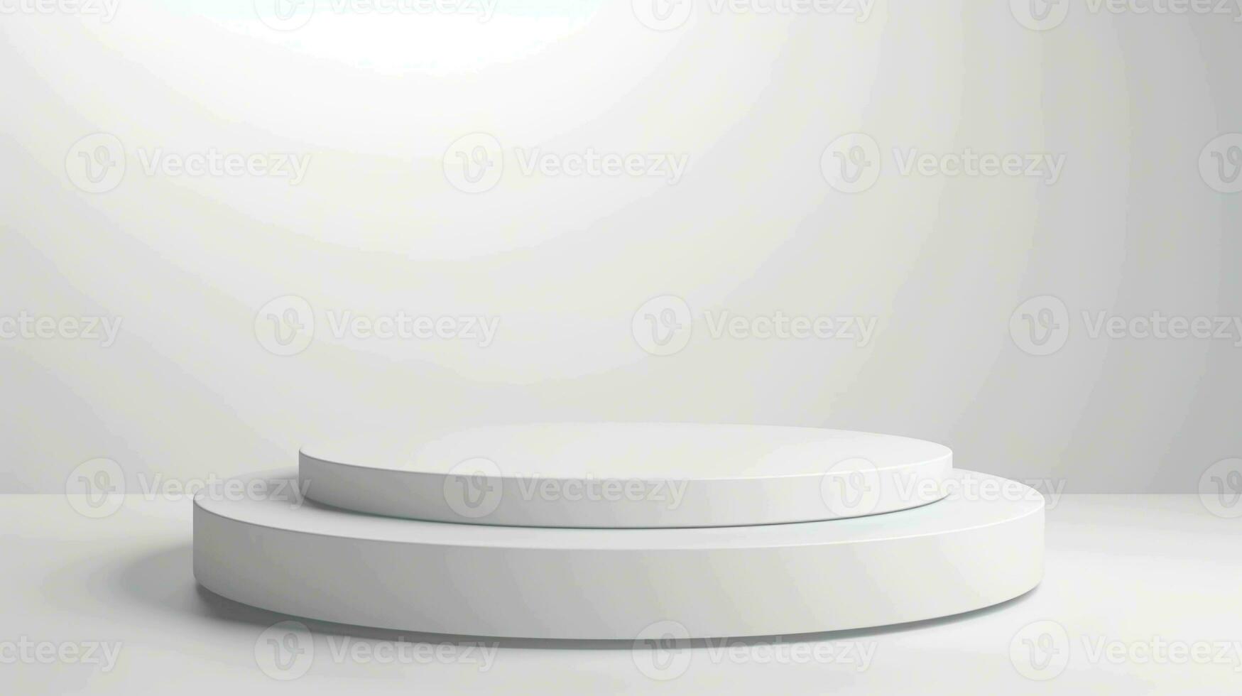 Elegant White Product Presentation Podium in 3D Rendering photo
