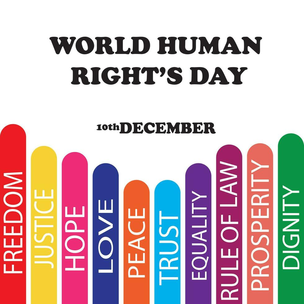 abstract simple vector illustration of a banner for international human rights day design for celebration stand up for human right theme