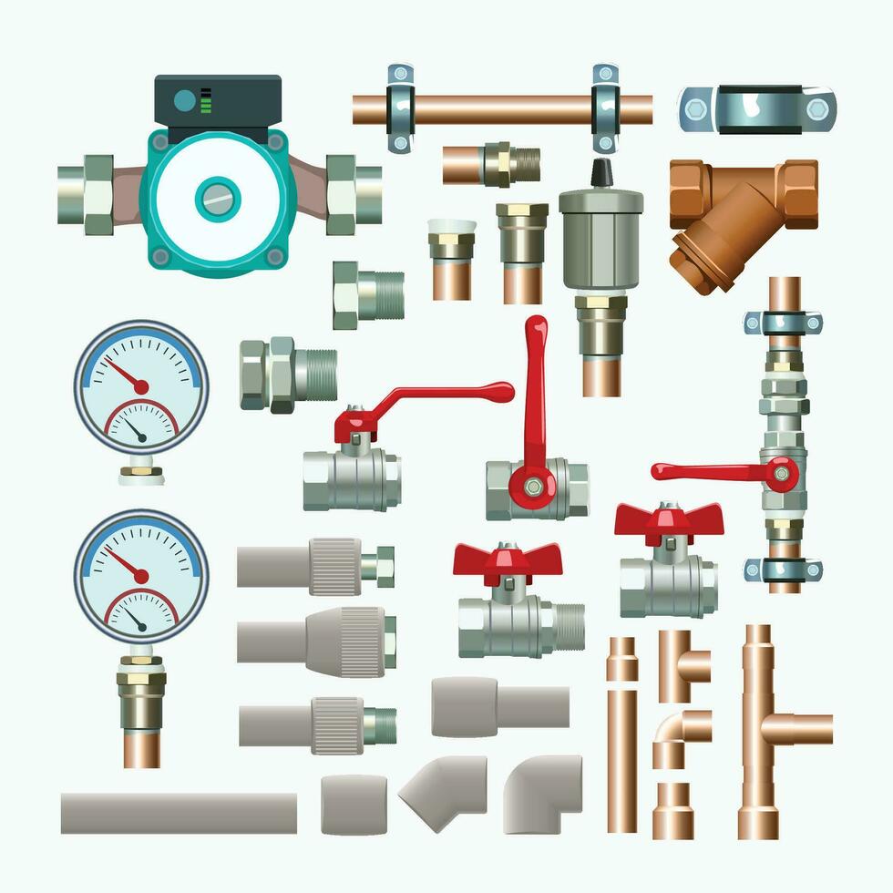 heating equipment set vector