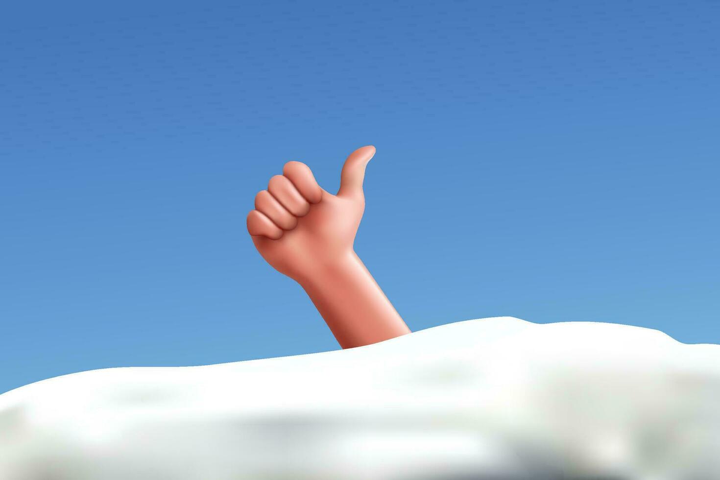 hand from snow vector