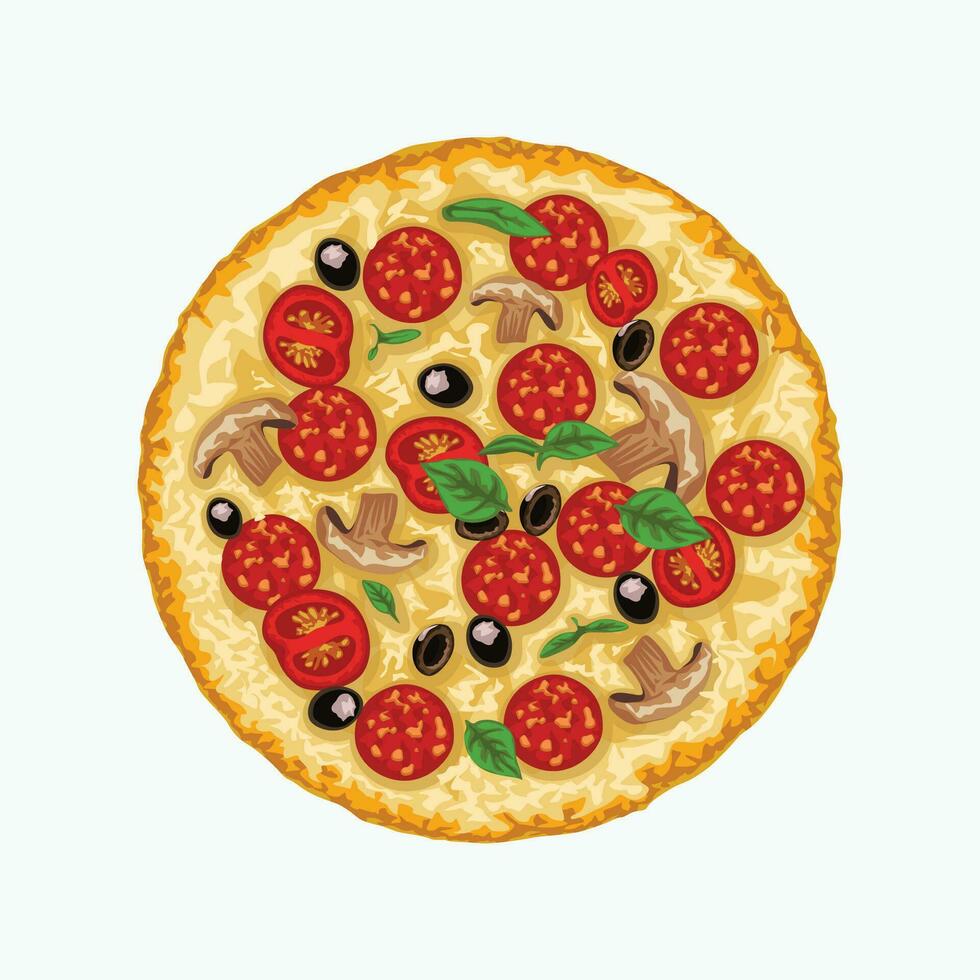 pizza aislado en blanco vector