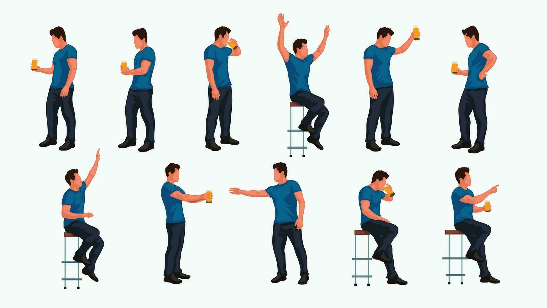 man at party with beer vector