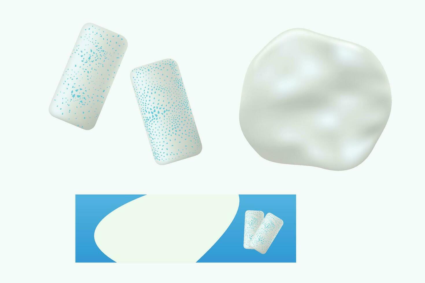 chewing gum set vector