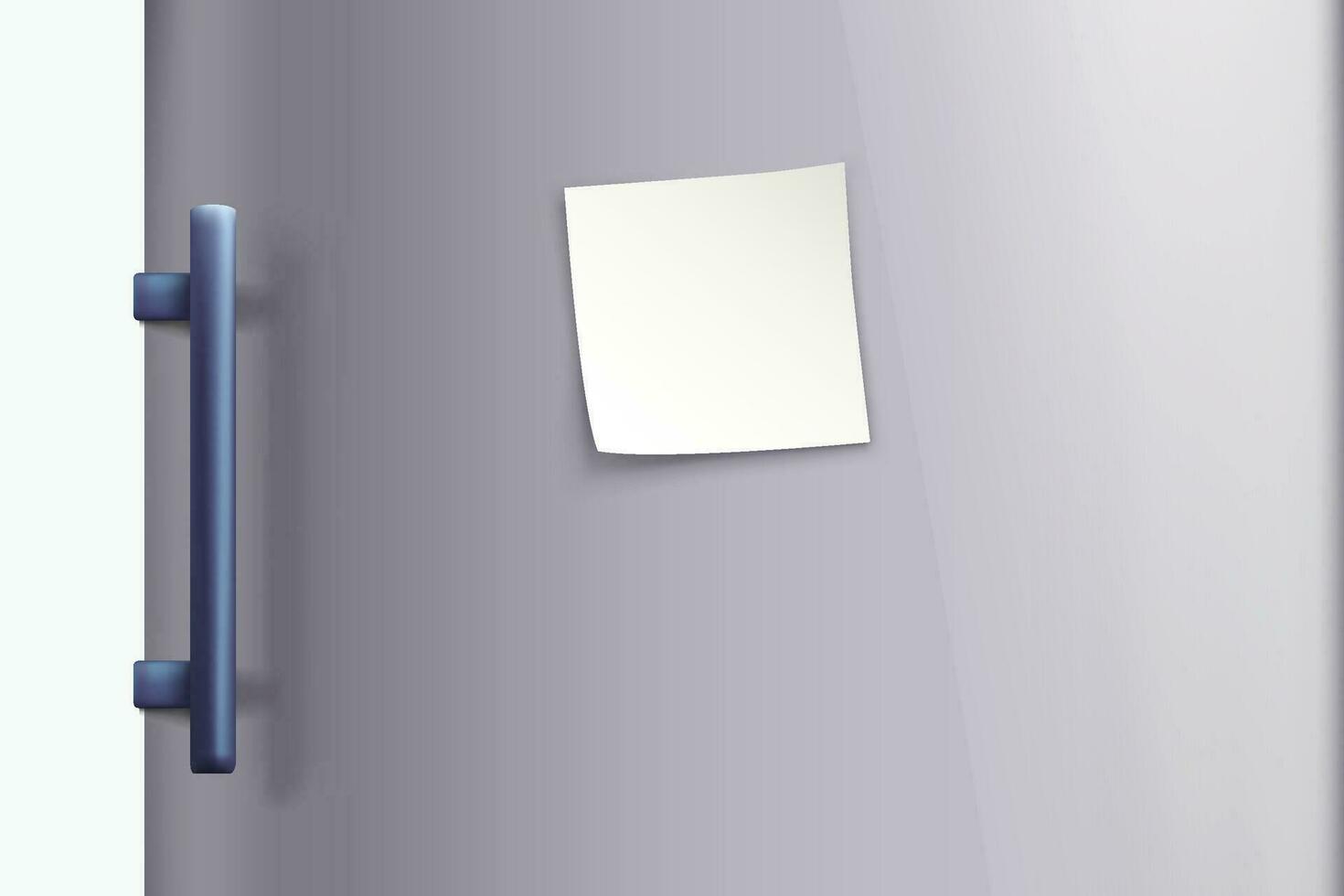 steel fridge door with note vector