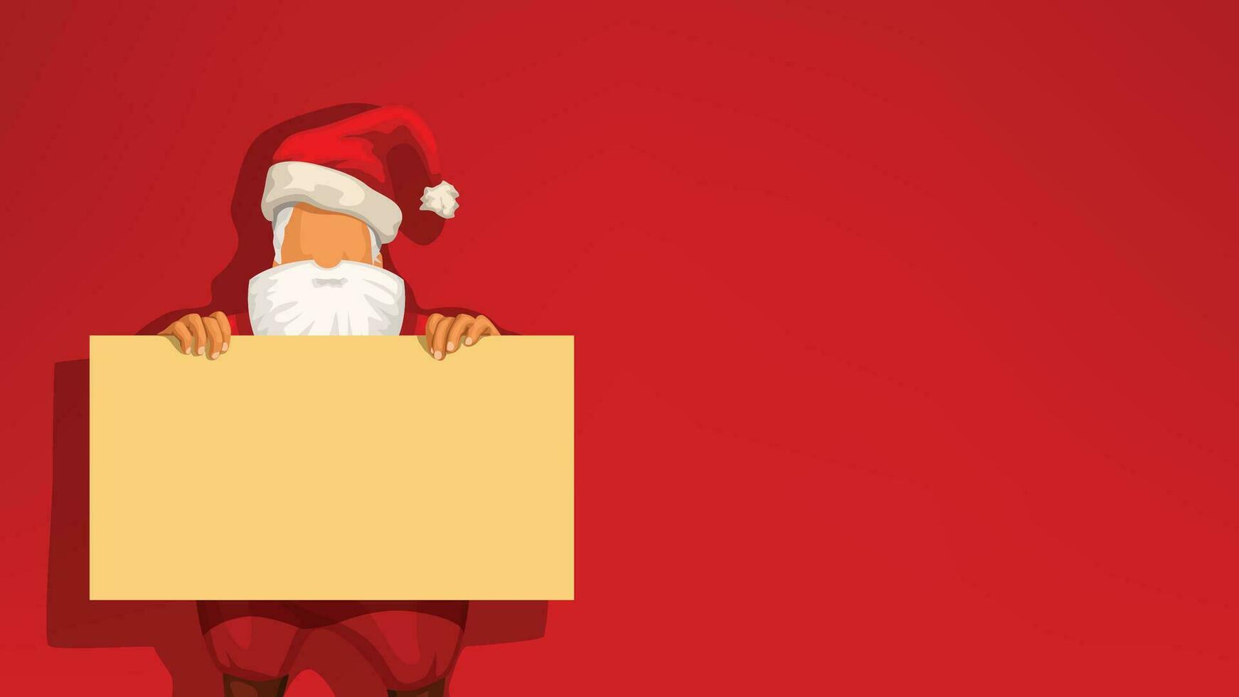 santa and yellow board vector