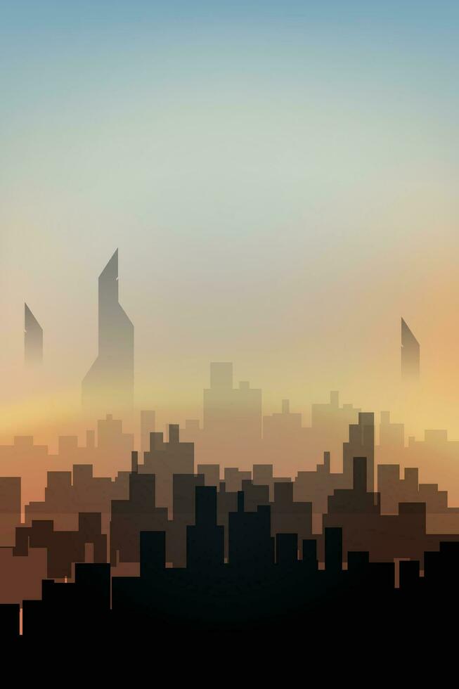 city on sunset vector
