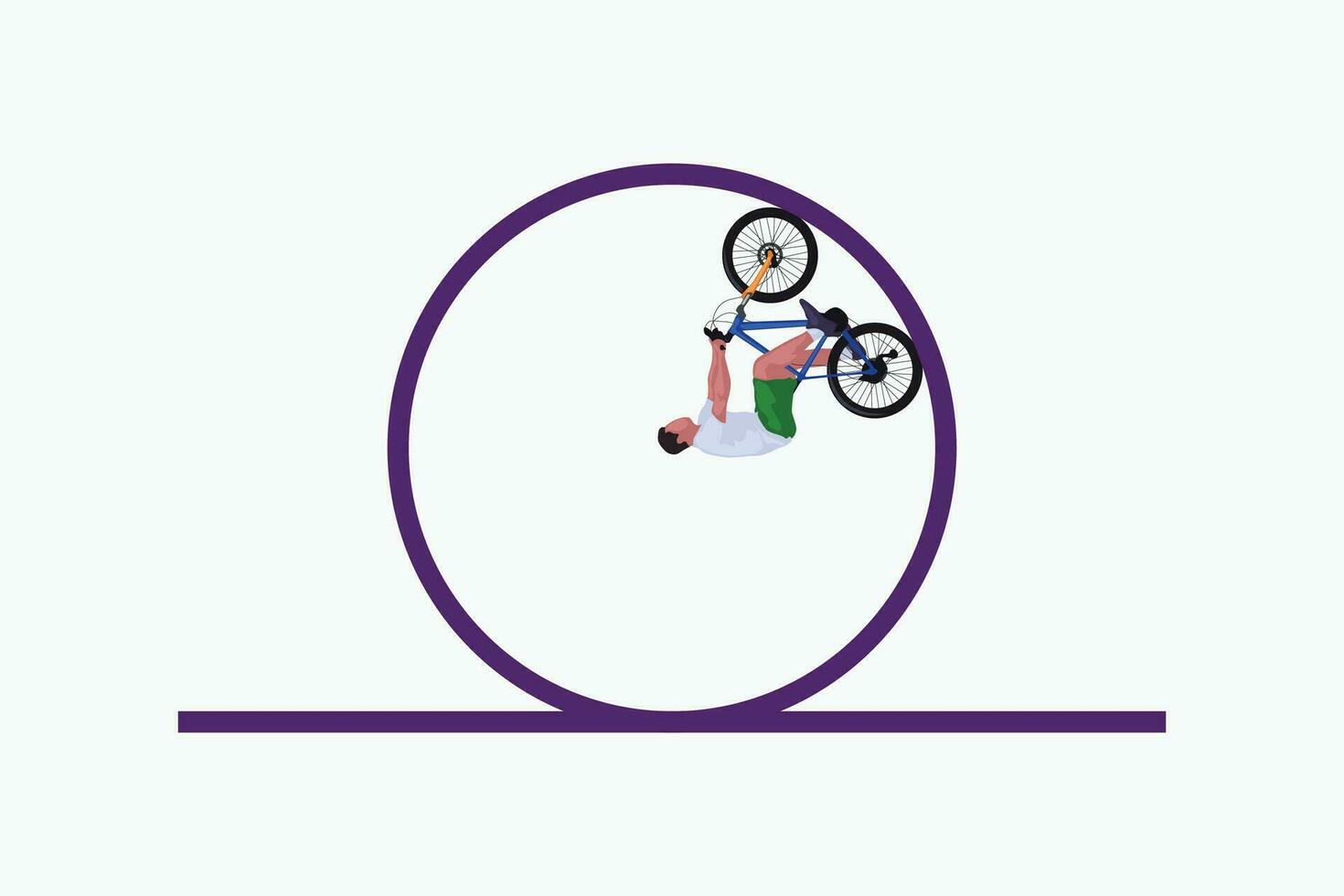 cyclist making stunt vector