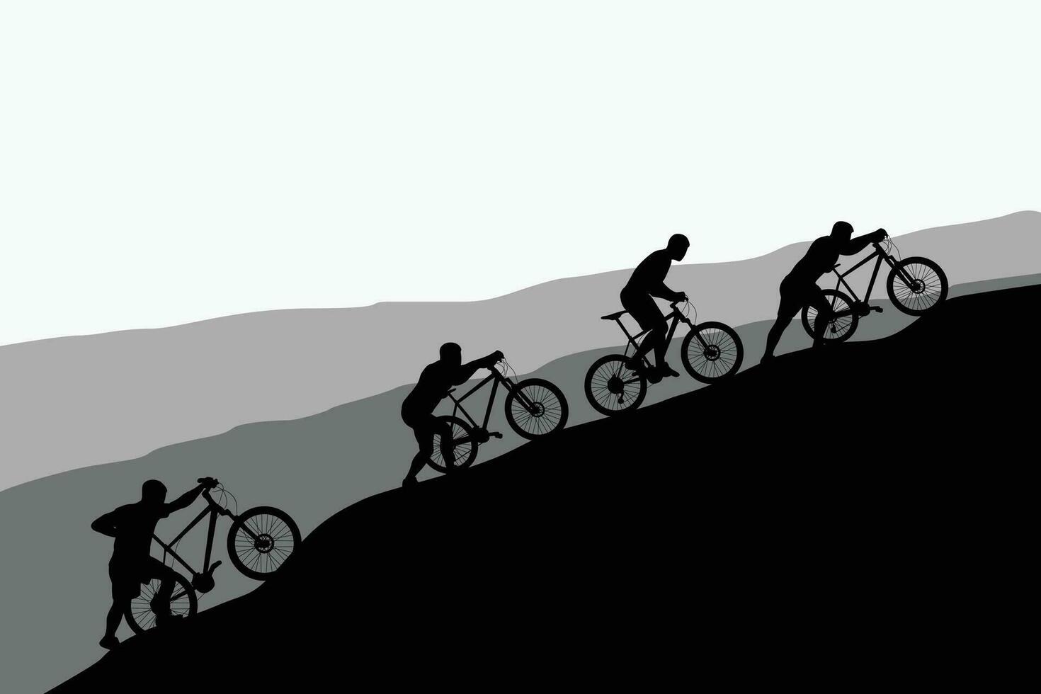 cyclists group 03 vector