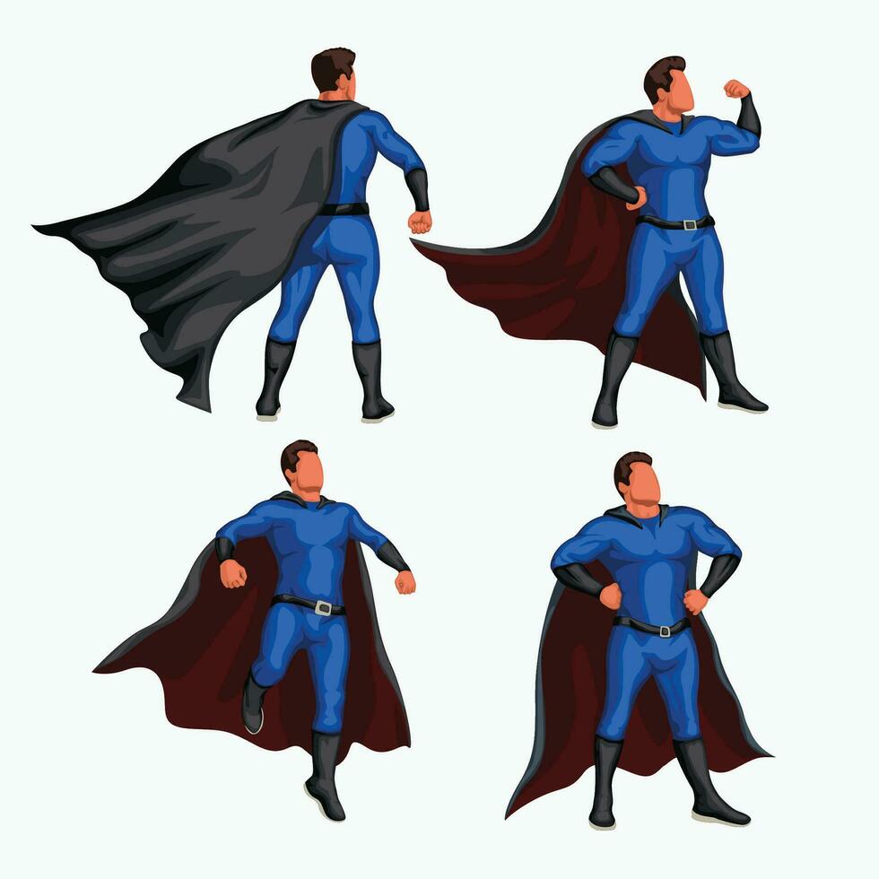 super hero set vector