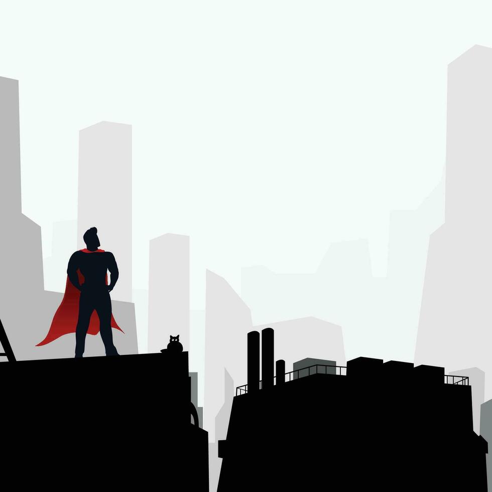 hero in the city vector