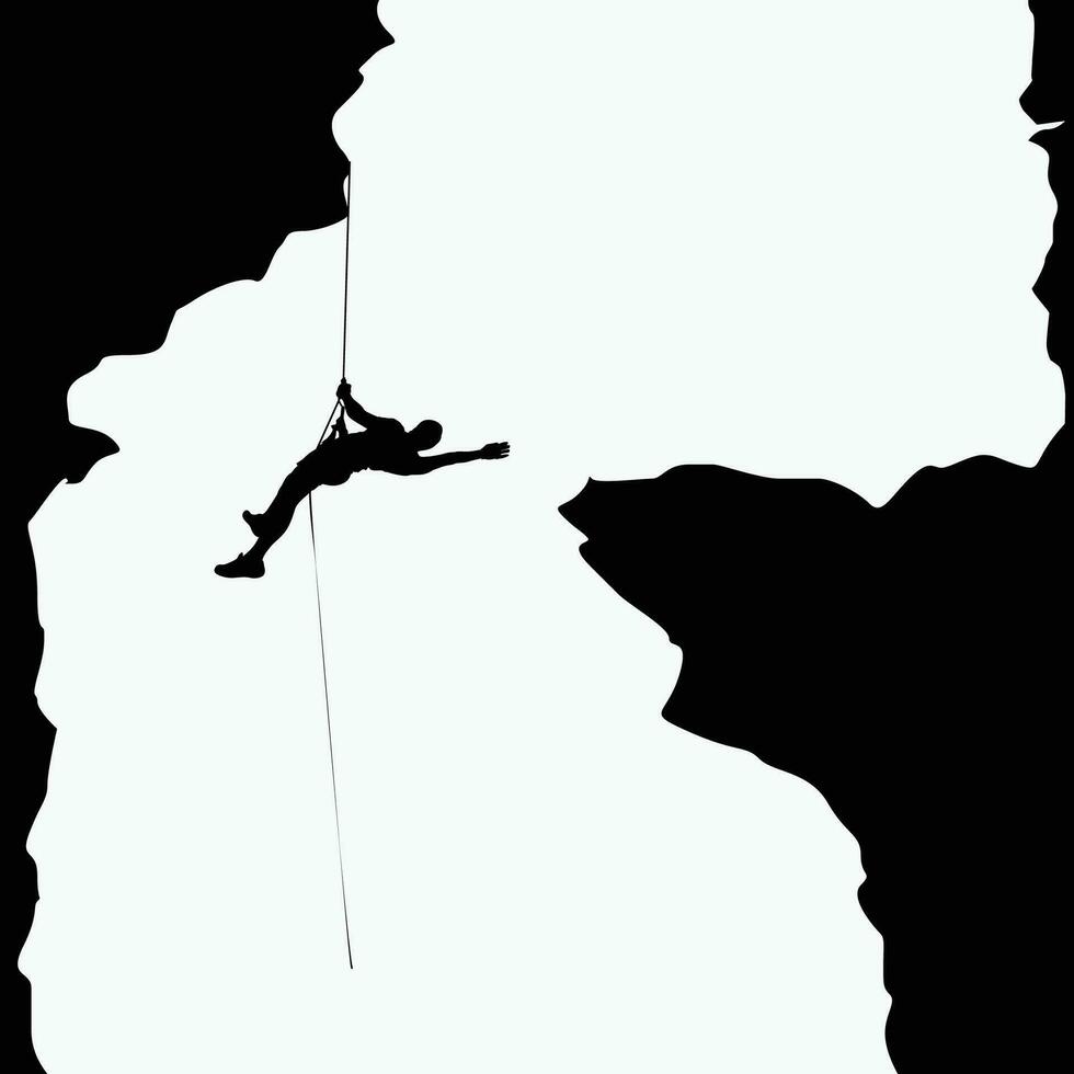 climber in rocks 03 vector