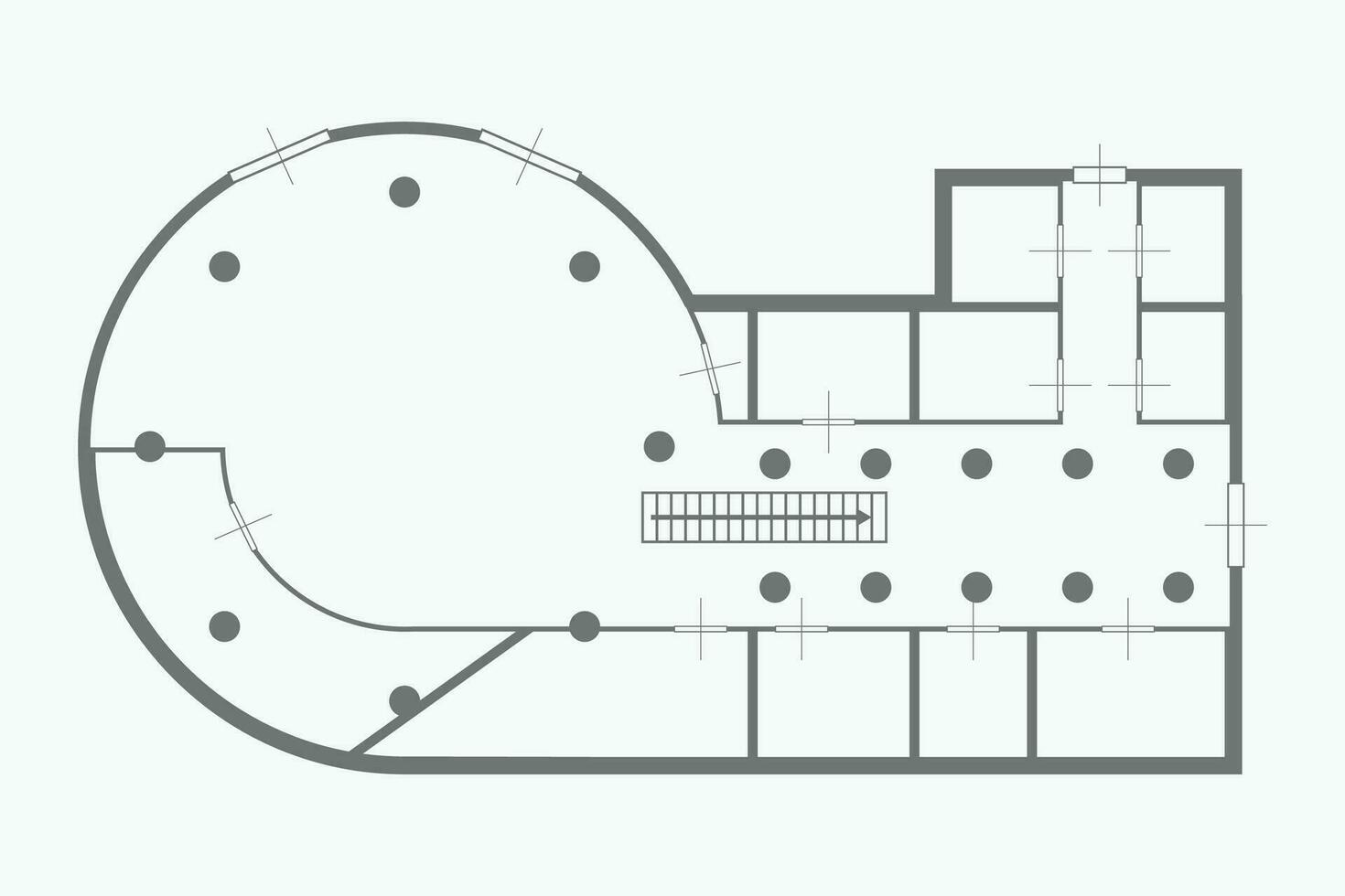 Plano casa redondo vector