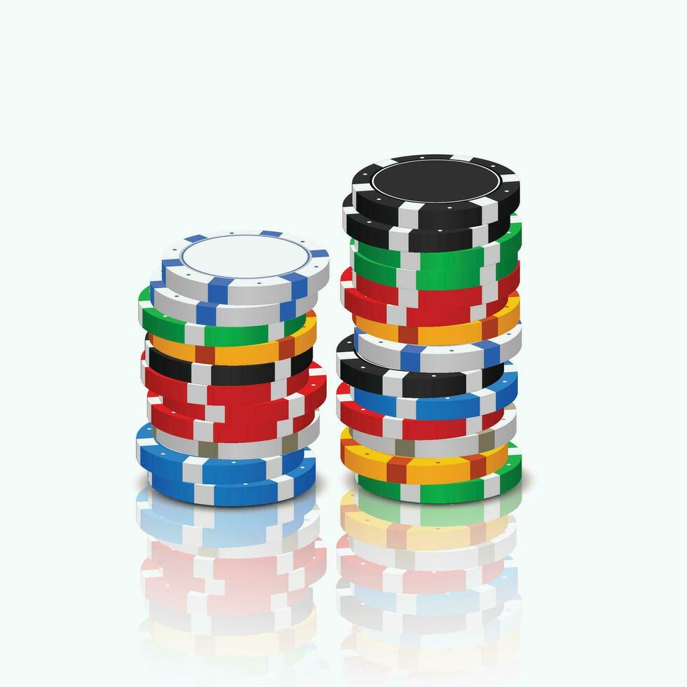poker chips in a stack vector