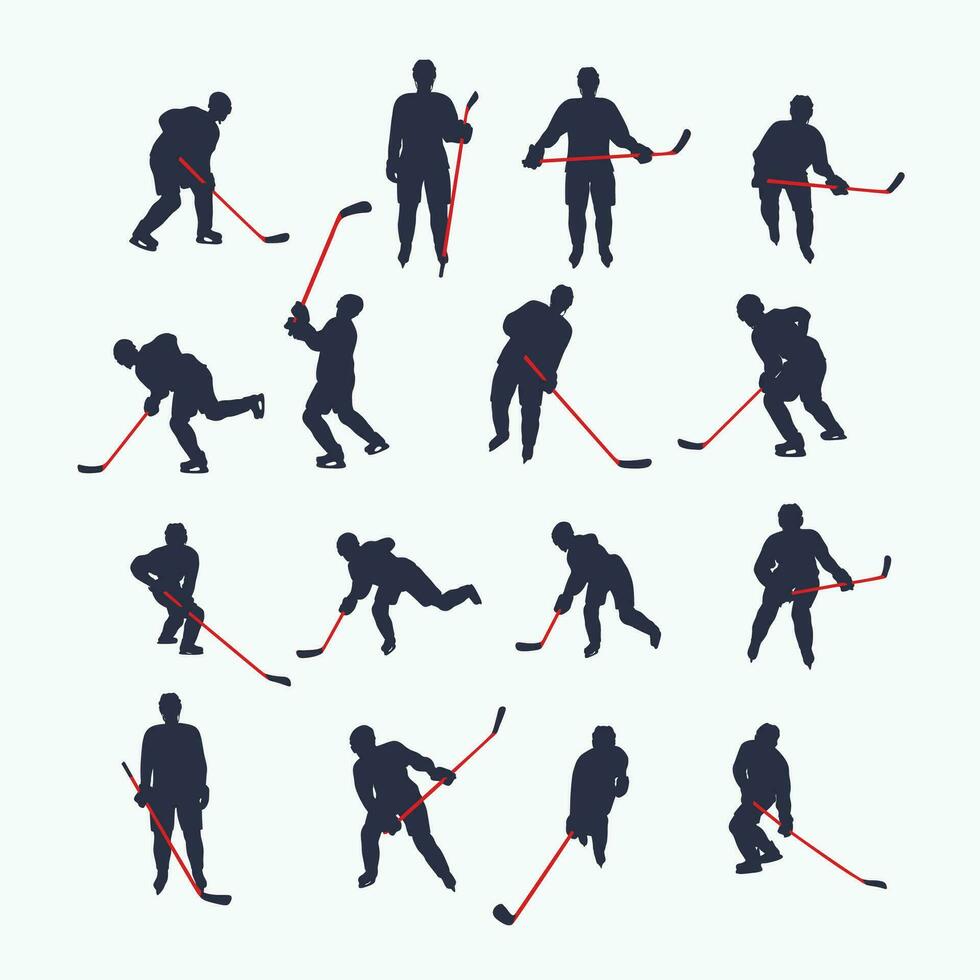 hockey two colored set 02 vector