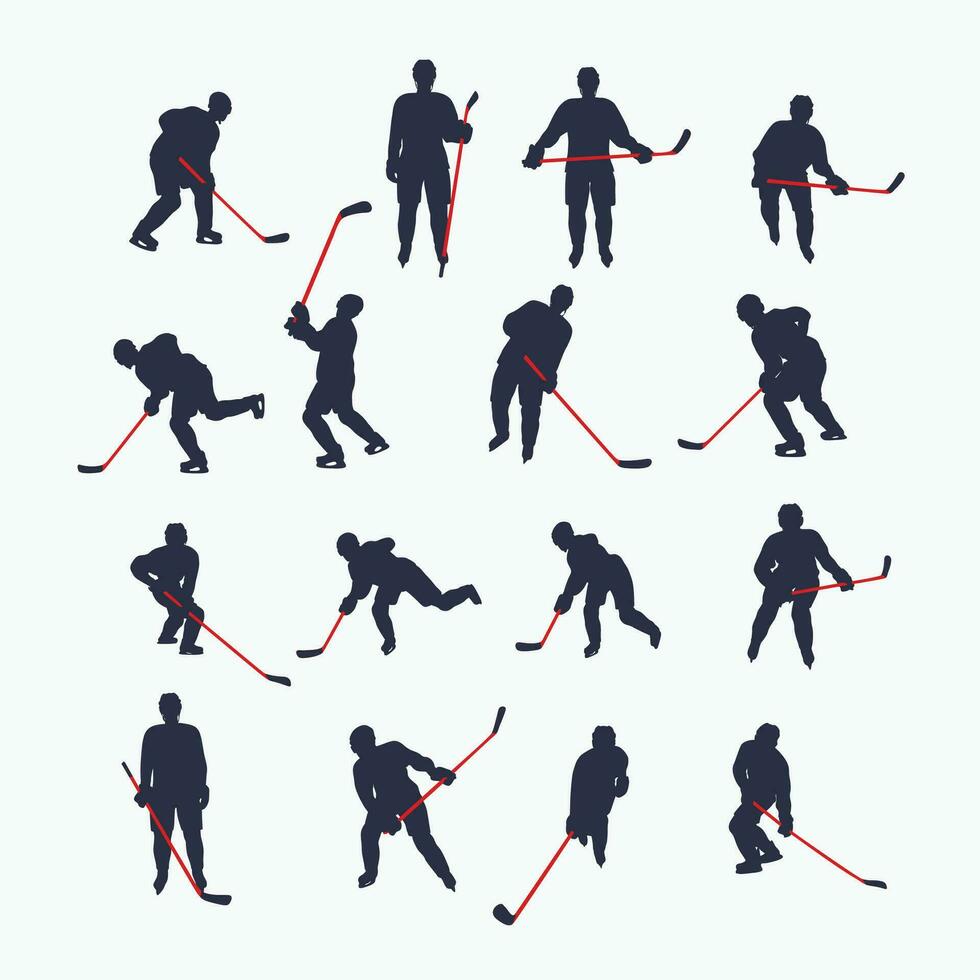 hockey dos de colores conjunto 02 vector