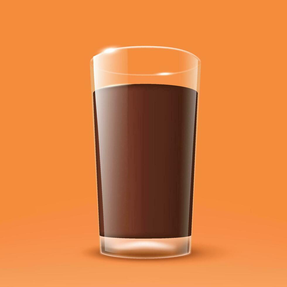 vaso lleno de caliente chocolate vector