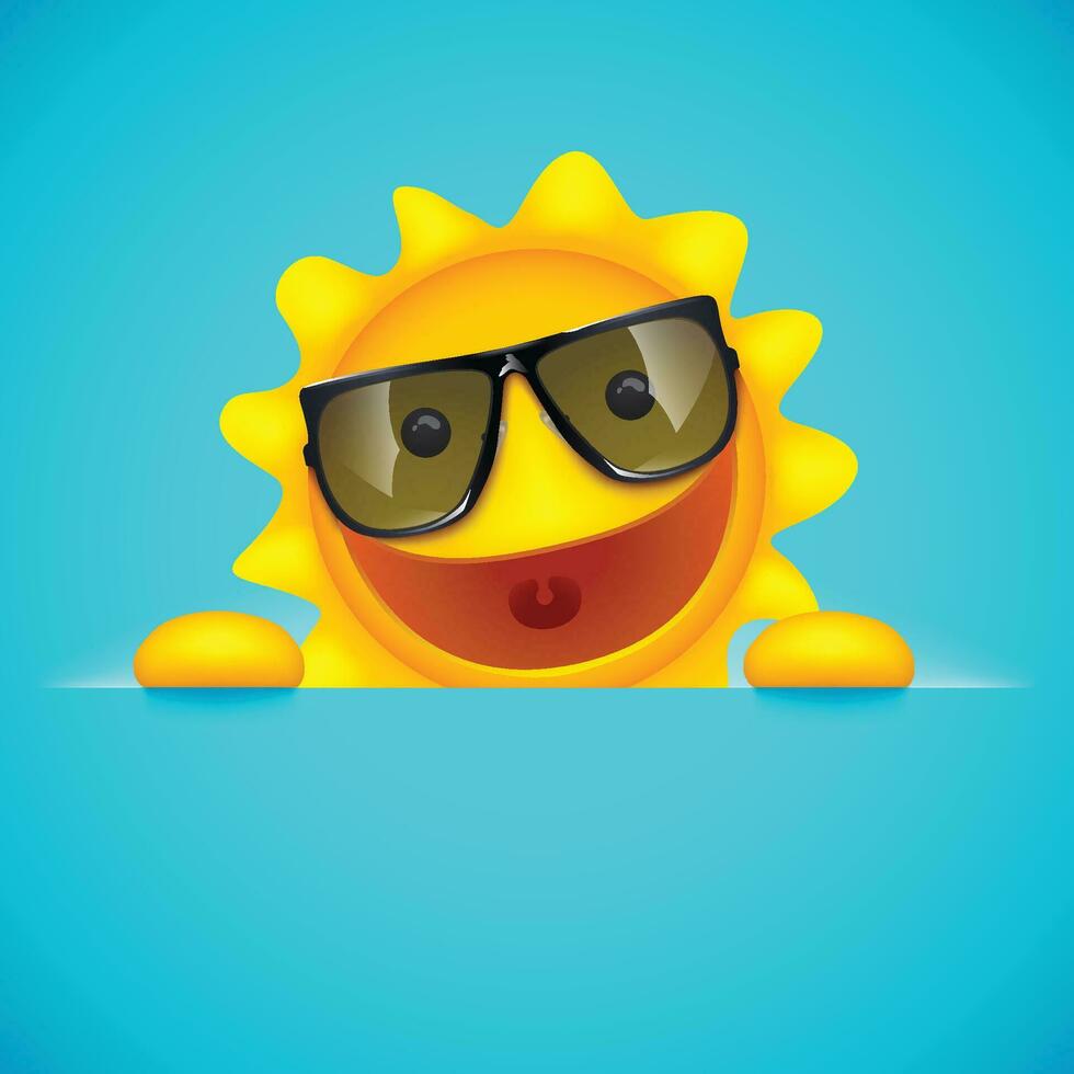 smiling sun at blue vector