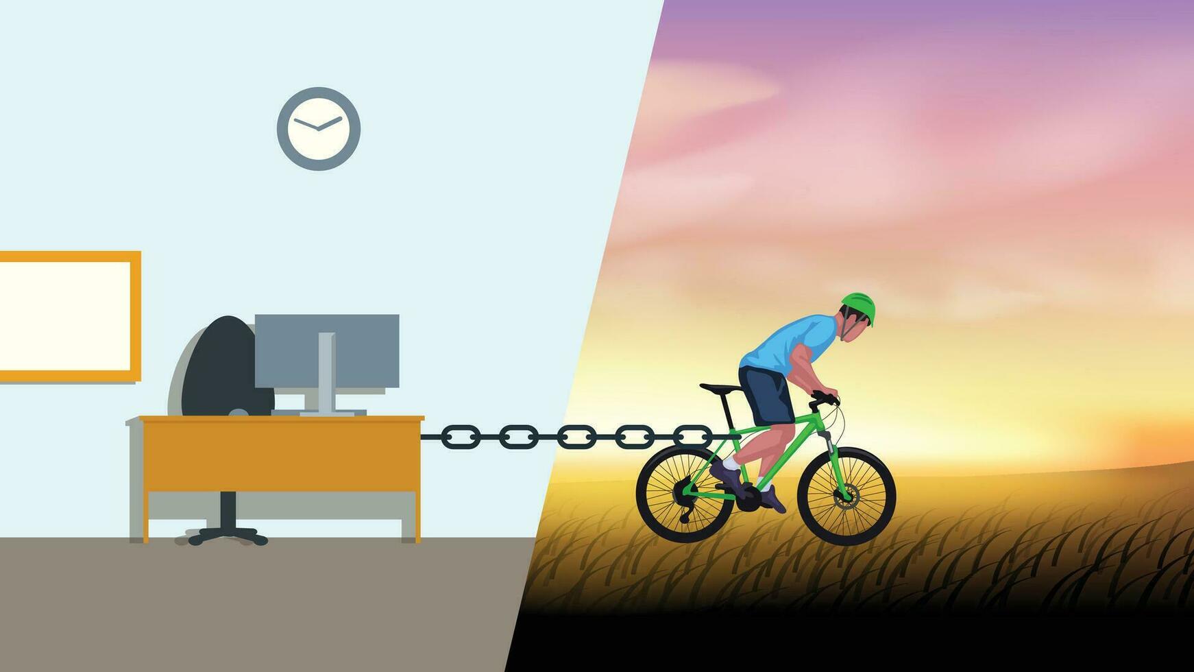 bicycle rider and office vector