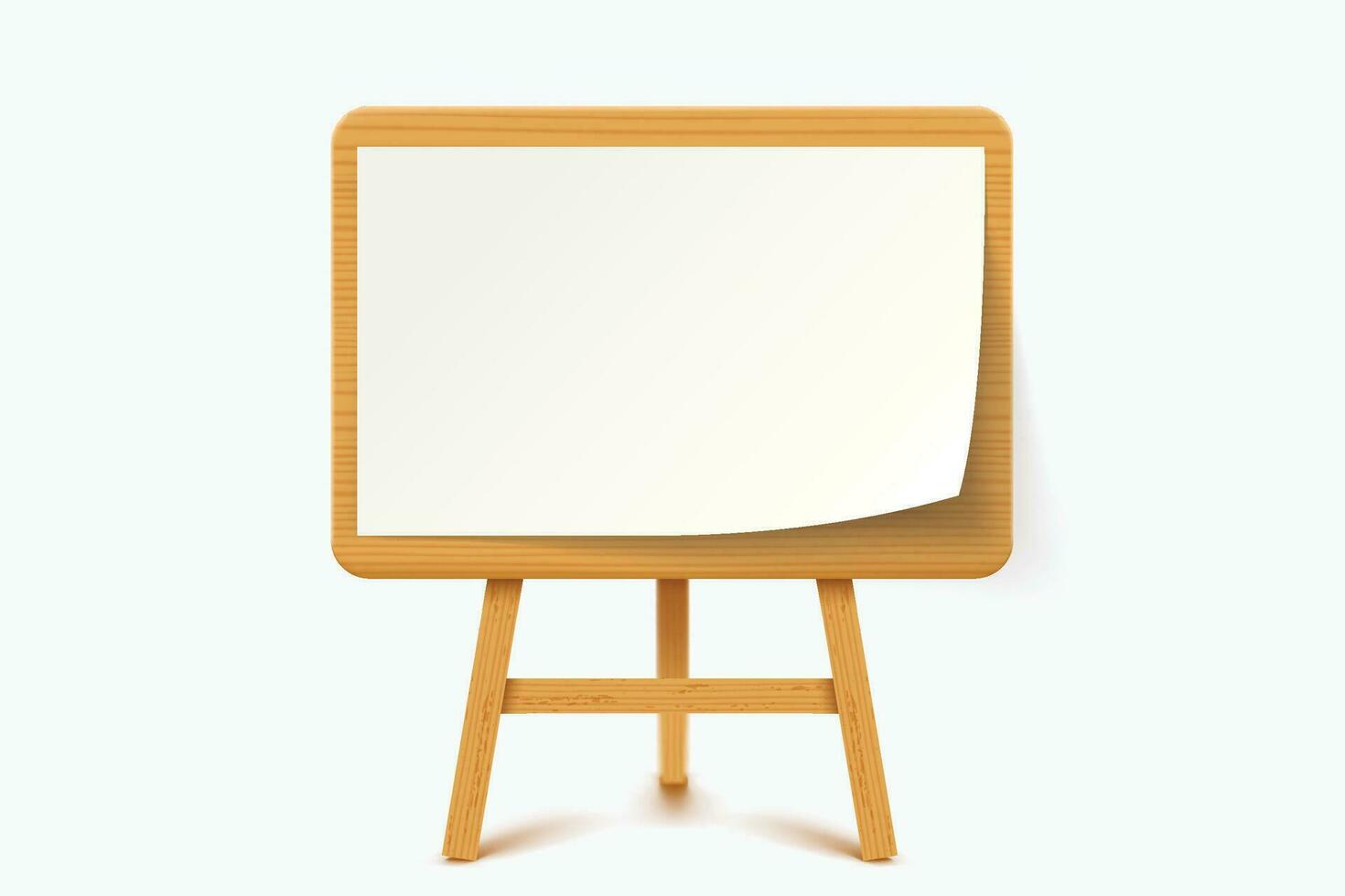 wooden flipchart with paper vector