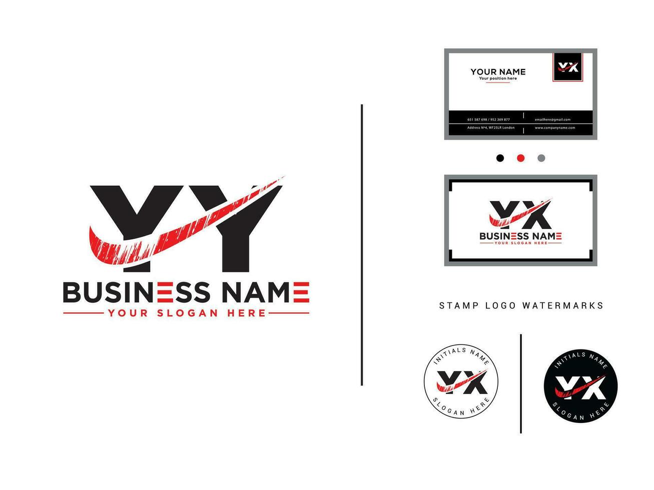 Yy Brush Letter Logo, Alphabet YY Logo Icon With Business Card vector