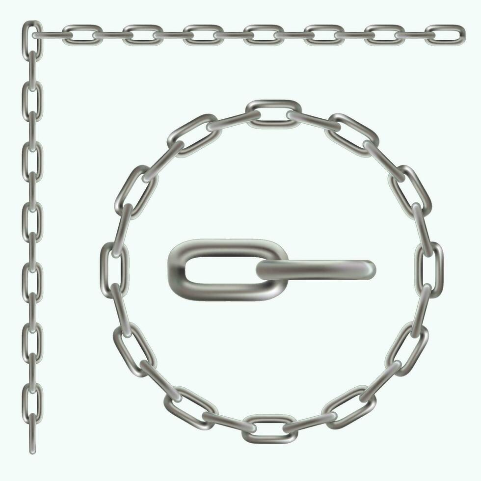 realistic chain set vector