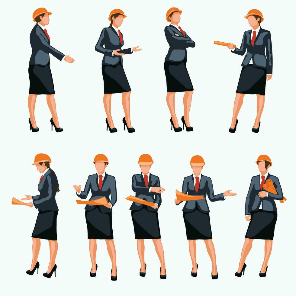 businesswoman and engineer vector