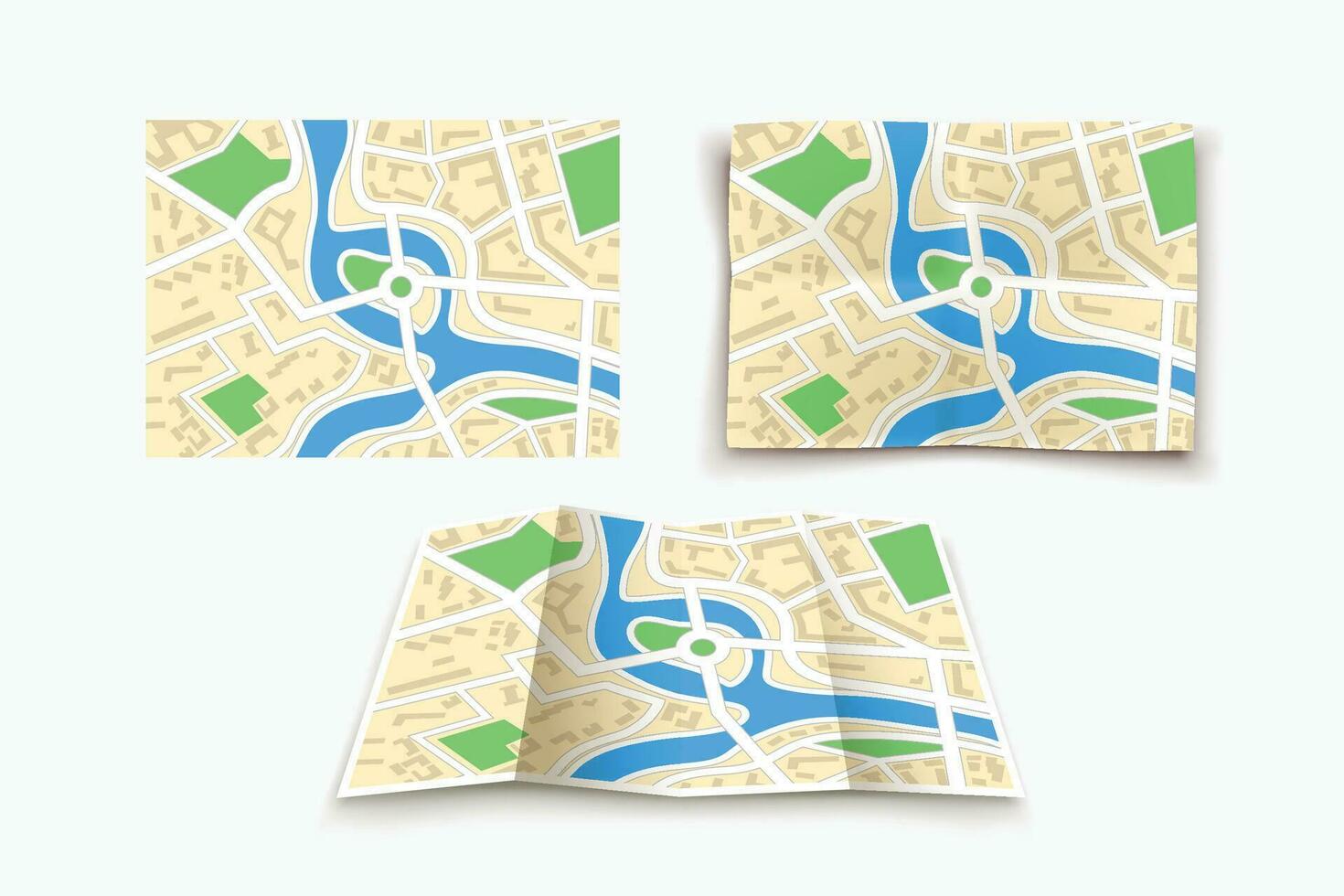 paper maps set vector