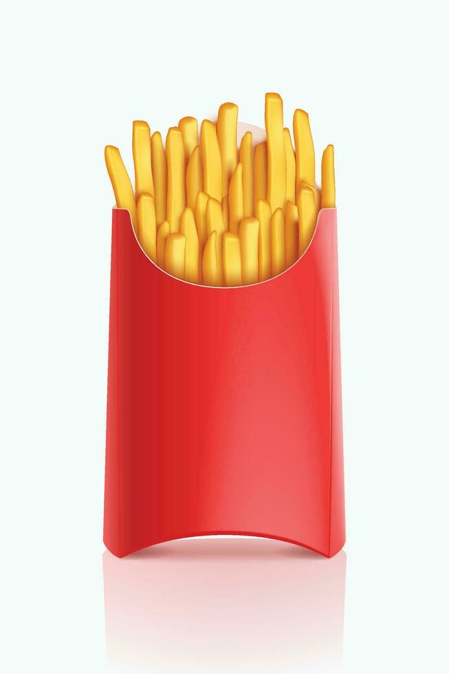 french fries in a box vector