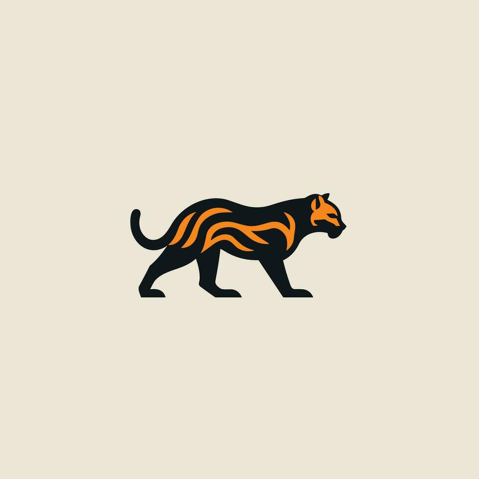 Mobile banking filled colorful logo. Digital payment. Panther animal. Design element. Created with artificial intelligence. Bold ai art for corporate branding, money transfer app, trading platform vector