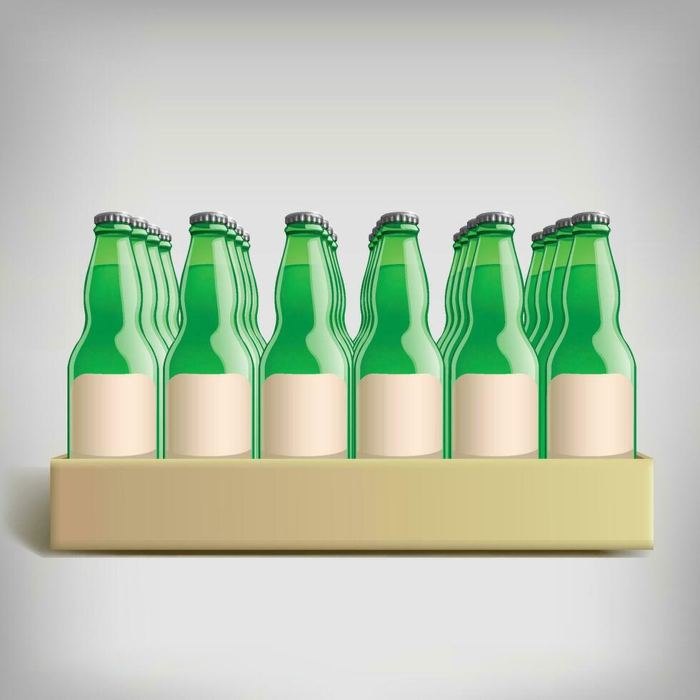 green pack bottles vector