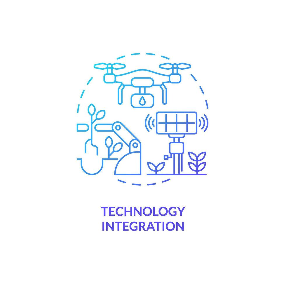 2D gradient technology integration icon representing vertical farming and hydroponics concept, isolated vector, thin line illustration. vector