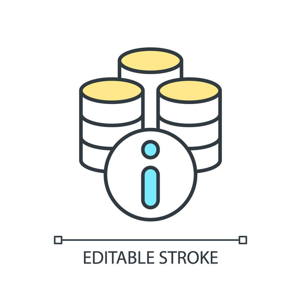 Editable analytics platform icon representing data democratization, isolated vector, thin line illustration. vector