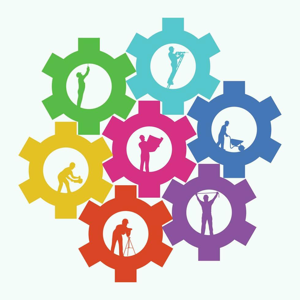 cogwheel builders set vector
