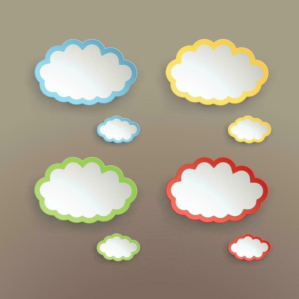 papel nube conjunto vector