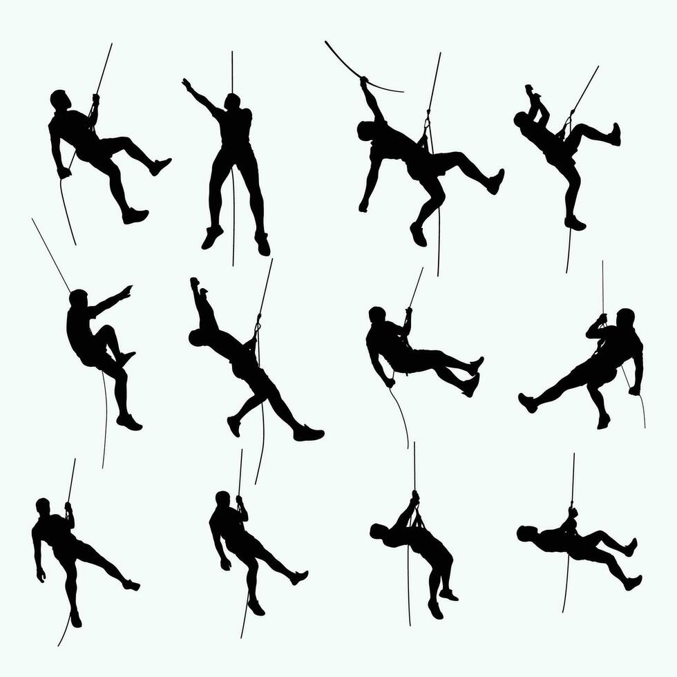 climber black set vector