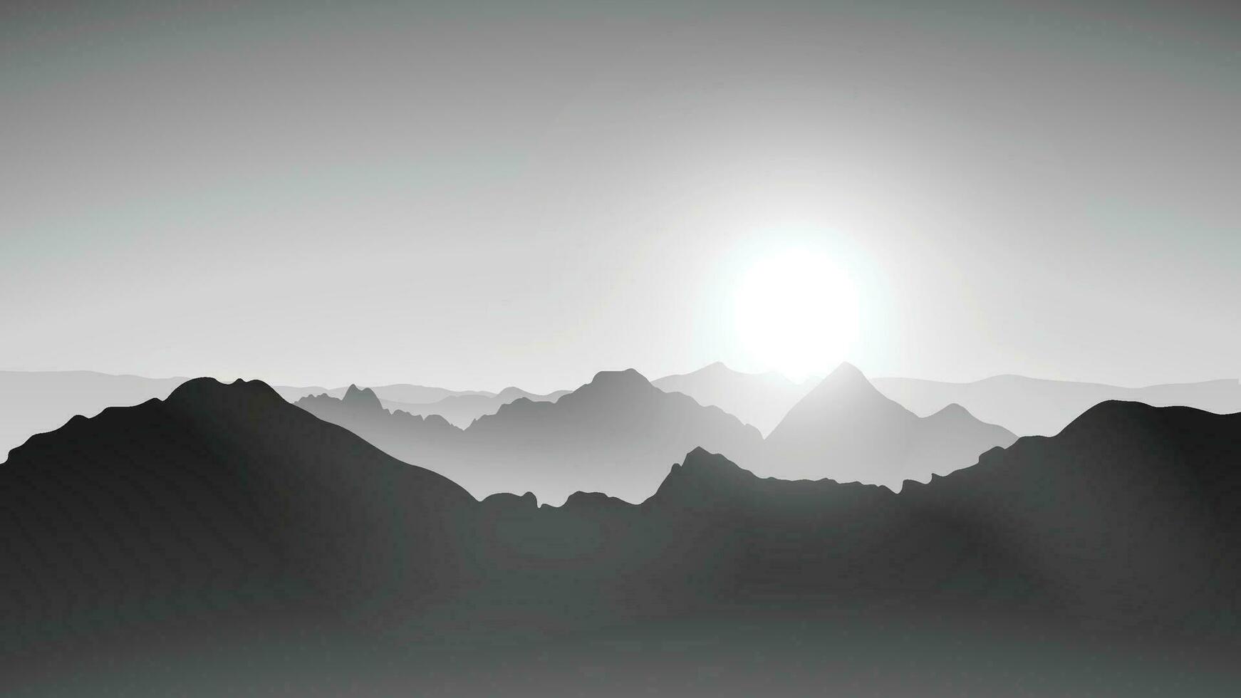 mountains black white design vector