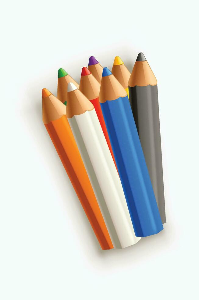 group of pencils vector