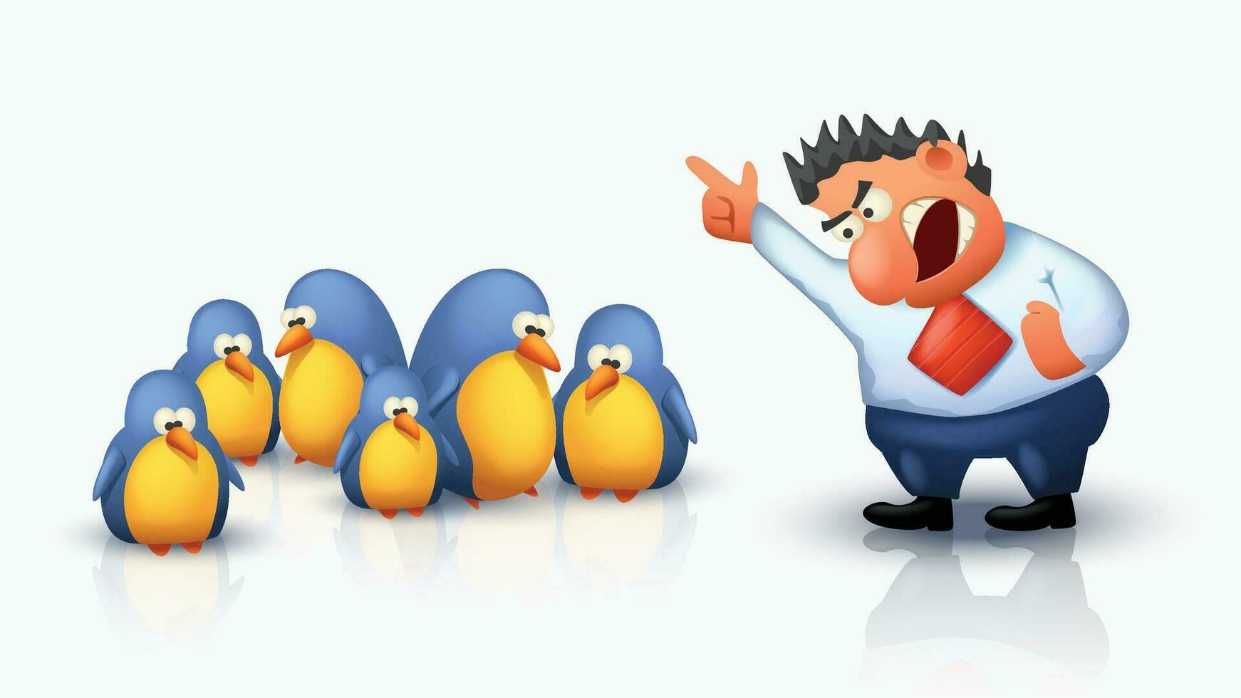 boss angry crowd vector