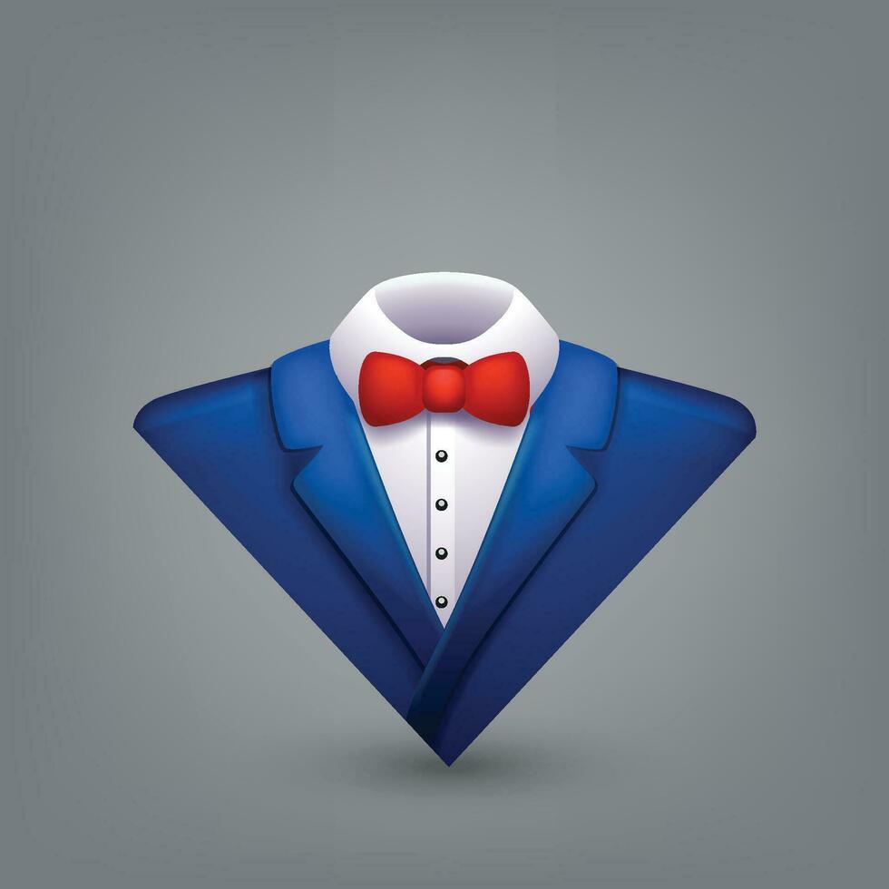 blue tuxedo on grey vector