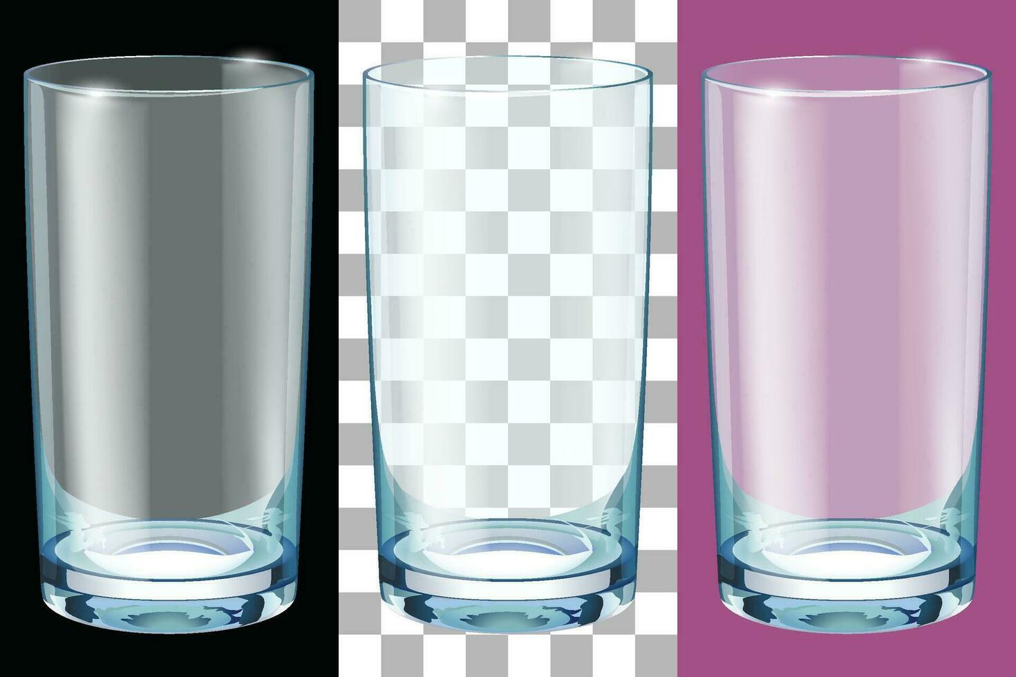 glass on different backgrounds vector